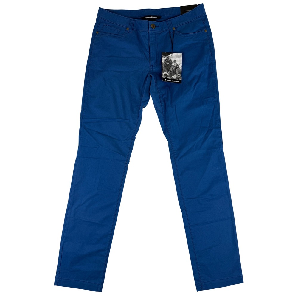 Black Diamond Stretch Font Pants Denim Womens 12 Blue Climbing Trousers NWT